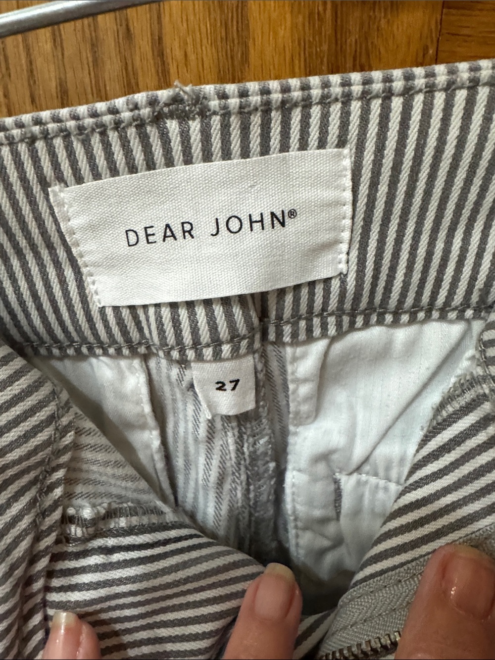 Dear John Black & White Pinstripe High-Waist Cuffed Shorts - Picture 2 of 3